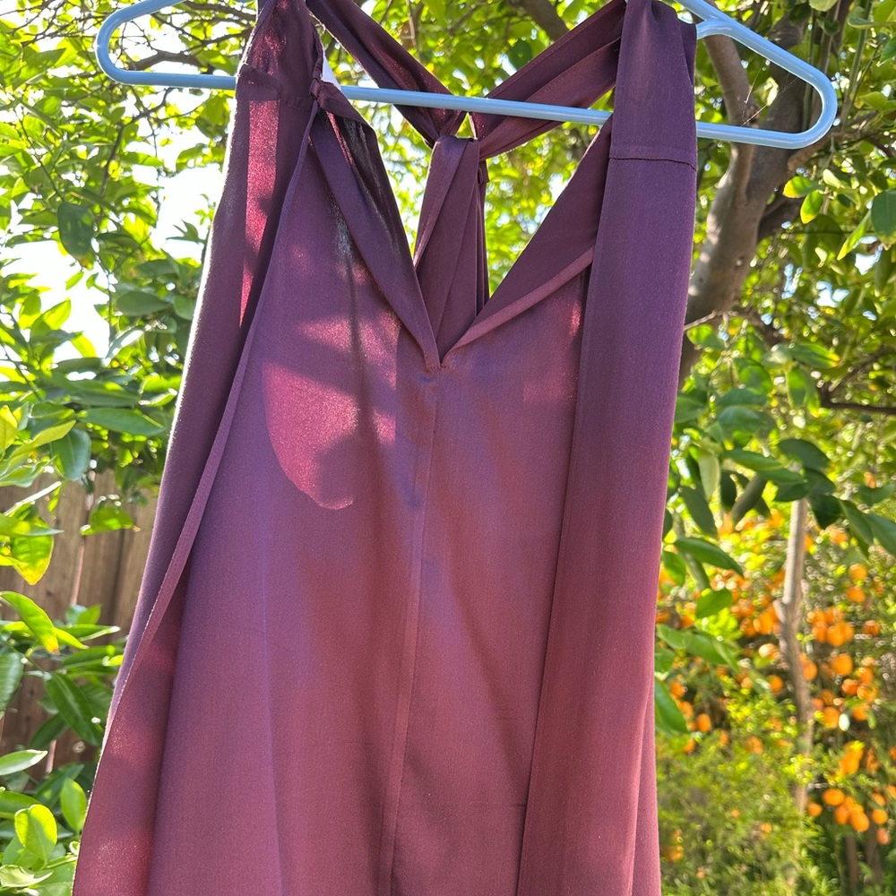 Elegant Purple Tie Back Top
